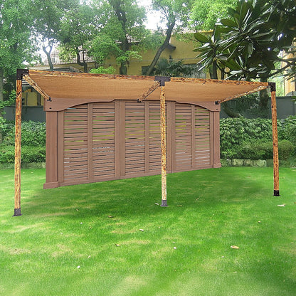 Roof Pergola Gazebo Shed Matte Black Steel Brackets and Coffee Screens DIY Kits V63-848341