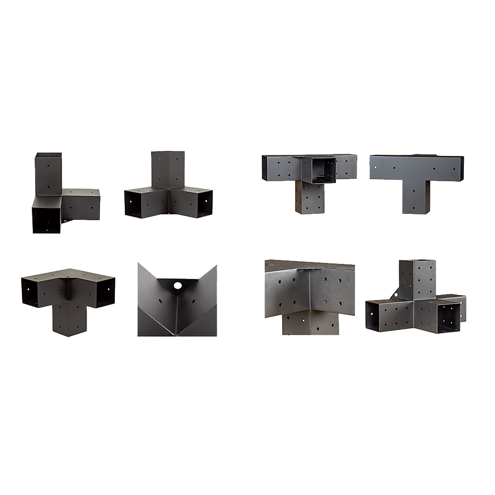 Roof Pergola Gazebo Shed Matte Black Steel Brackets and Coffee Screens DIY Kits V63-848341