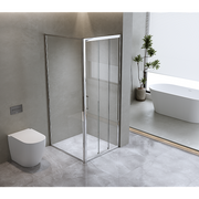 40mm Adjustable Contemporary Corner Sliding Chrome Shower Screen 86x80cm V63-848601