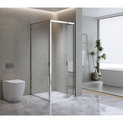 40mm Adjustable Contemporary Corner Sliding Chrome Shower Screen 86x80cm V63-848611