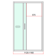 40mm Adjustable Contemporary Corner Sliding Chrome Shower Screen 116x80cm V63-848651