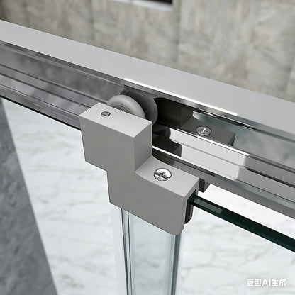 40mm Adjustable Contemporary Corner Sliding Chrome Shower Screen 120x80cm V63-848681