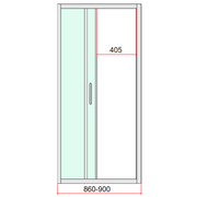 40mm Adjustable Contemporary Corner Sliding Chrome Shower Screen 90x92cm V63-848741