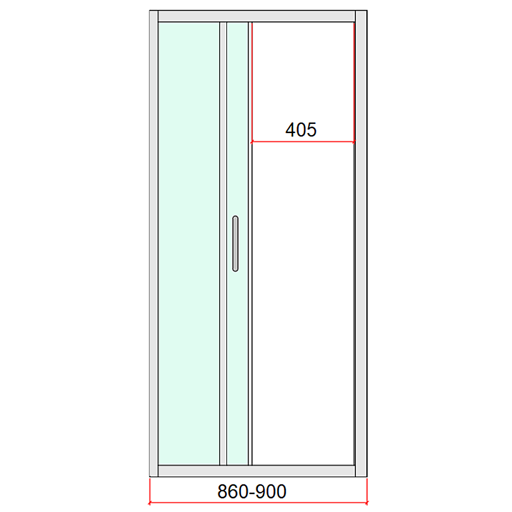40mm Adjustable Contemporary Corner Sliding Chrome Shower Screen 90x92cm V63-848741