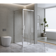 40mm Adjustable Contemporary Corner Sliding Chrome Shower Screen 86x101cm V63-848831