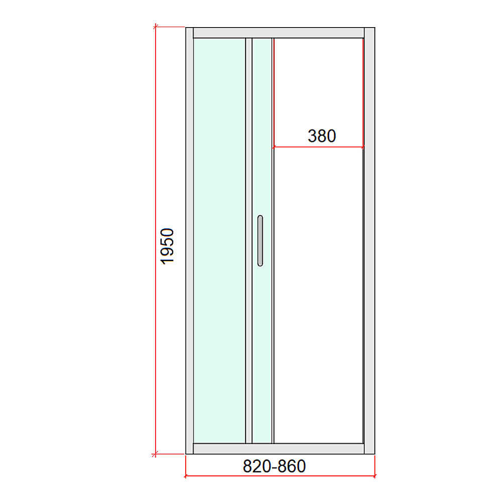 40mm Adjustable Contemporary Corner Sliding Chrome Shower Screen 86x101cm V63-848841