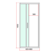 40mm Adjustable Contemporary Corner Sliding Chrome Shower Screen 86x101cm V63-848851