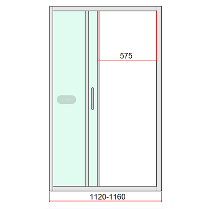 40mm Adjustable Contemporary Corner Sliding Chrome Shower Screen 116x101cm V63-848901