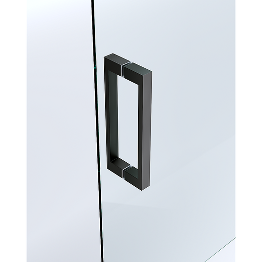 40mm Adjustable Contemporary Corner Sliding Black Shower Screen 116x80cm V63-849021