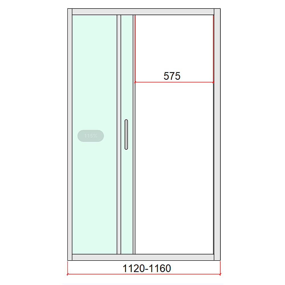 40mm Adjustable Contemporary Corner Sliding Black Shower Screen 116x80cm V63-849031