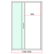 40mm Adjustable Contemporary Corner Sliding Black Shower Screen 120x80cm V63-849041