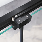 40mm Adjustable Contemporary Corner Sliding Black Shower Screen 120x80cm V63-849051