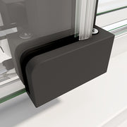 40mm Adjustable Contemporary Corner Sliding Black Shower Screen 120x80cm V63-849061
