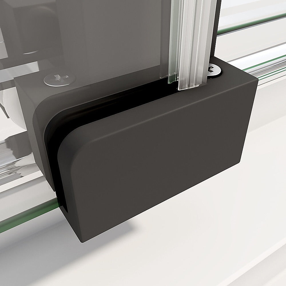 40mm Adjustable Contemporary Corner Sliding Black Shower Screen 120x80cm V63-849061
