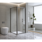 40mm Adjustable Contemporary Corner Sliding Black Shower Screen 86x92cm V63-849071