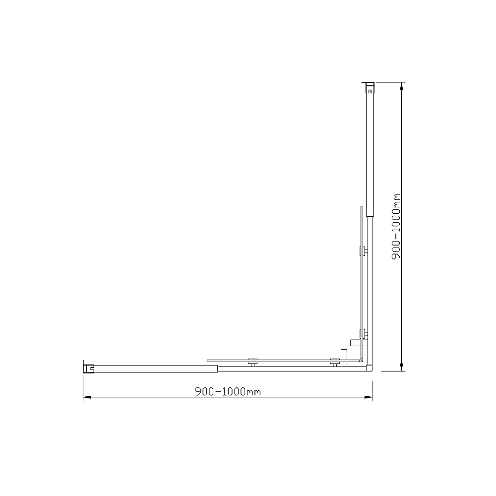 Adjustable 1000x1000mm Double Sliding Door Glass Shower Screen in Gold V63-849351