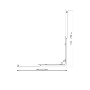 Adjustable 1000x1200mm Double Sliding Door Glass Shower Screen in Gold V63-849361