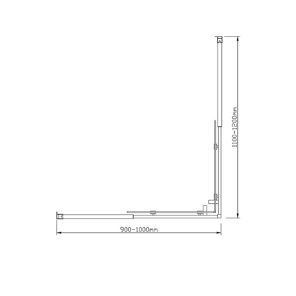 Adjustable 1000x1200mm Double Sliding Door Glass Shower Screen in Gold V63-849361