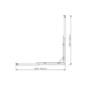 Adjustable 900x900mm Double Sliding Door Glass Shower Screen in Black V63-849471