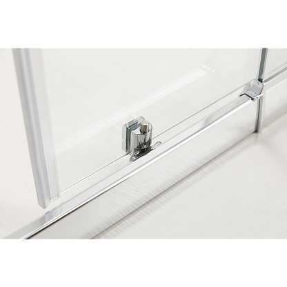 Adjustable 900x900mm Double Sliding Door Glass Shower Screen in Chrome V63-849481