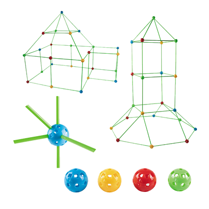217pcs Kids Construction Fort Building Kit Castles 3D Play House Tent Toys V63-849541