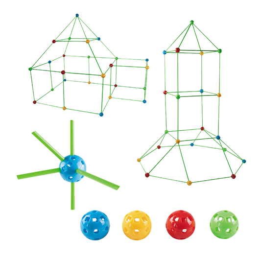 217pcs Kids Construction Fort Building Kit Castles 3D Play House Tent Toys V63-849541