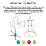 217pcs Kids Construction Fort Building Kit Castles 3D Play House Tent Toys V63-849541