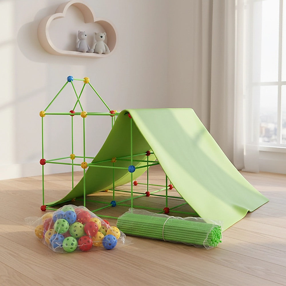 217pcs Kids Construction Fort Building Kit Castles 3D Play House Tent Toys V63-849541
