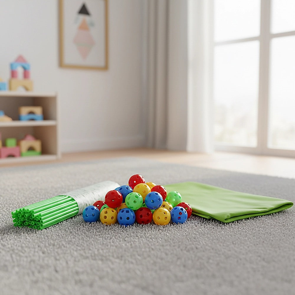 217pcs Kids Construction Fort Building Kit Castles 3D Play House Tent Toys V63-849541