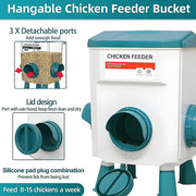 Chicken Feeder Water Food Treadle Poultry Feeding 12KG Large Capacity 11L V63-849551