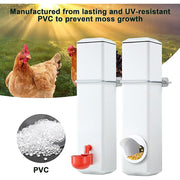 Chicken Bird Feeder Water Dispenser Automatic Waterer Poultry Food Drinker 4L V63-849561