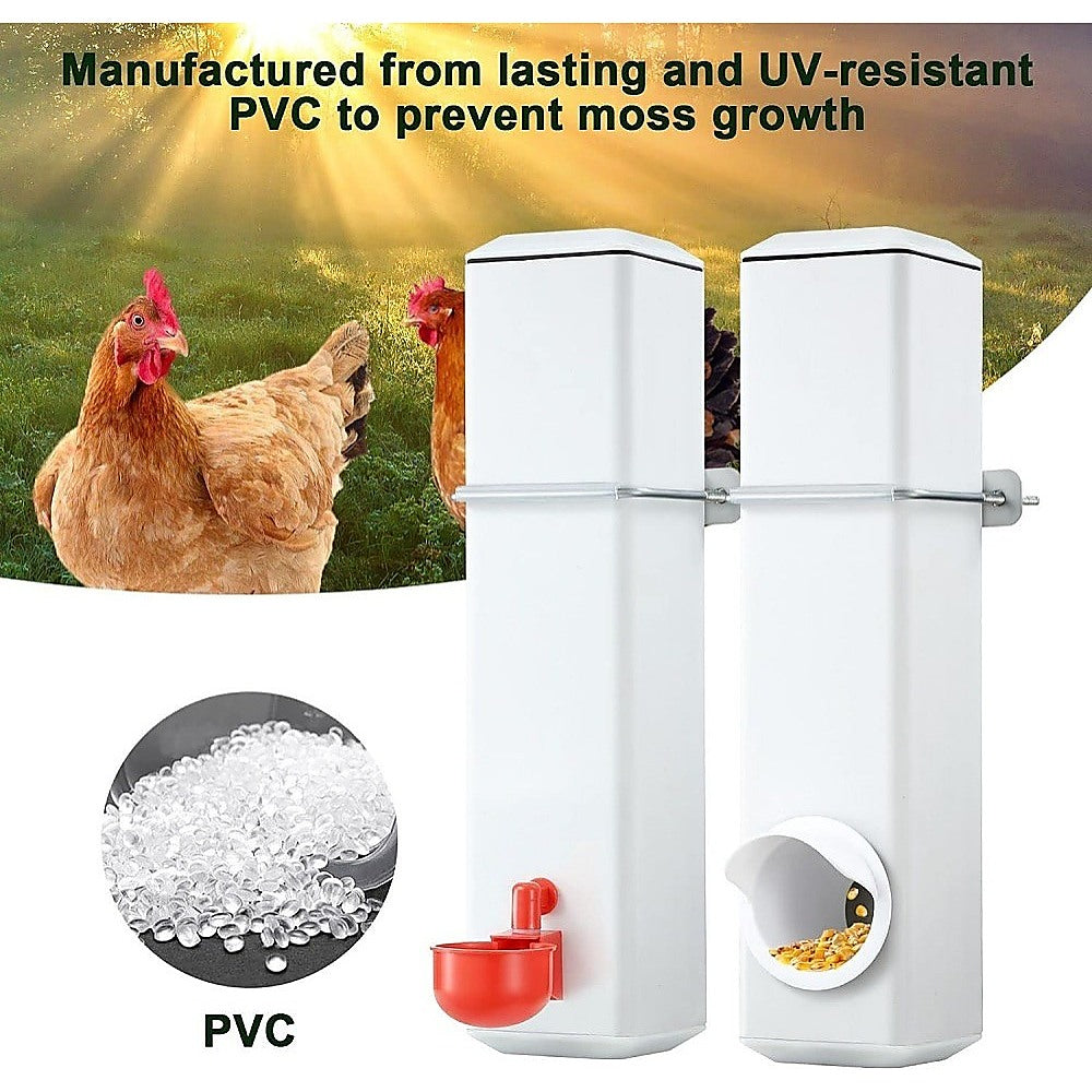 Chicken Bird Feeder Water Dispenser Automatic Waterer Poultry Food Drinker 4L V63-849561