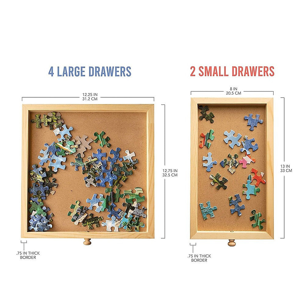 1500 Piece Rotating Wooden Jigsaw Puzzle Table 6 Drawers Board V63-849571