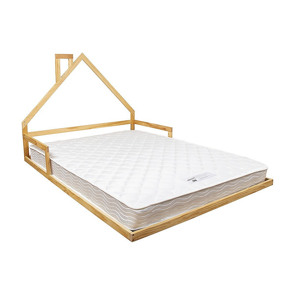 Pine Wood Floor Bed House Frame for Kids and Toddlers V63-849591