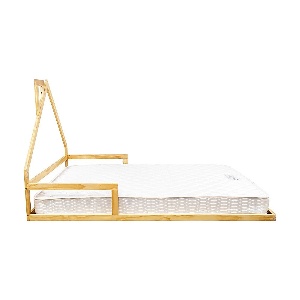 Pine Wood Floor Bed House Frame for Kids and Toddlers V63-849591