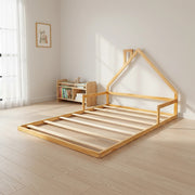 Pine Wood Floor Bed House Frame for Kids and Toddlers V63-849591