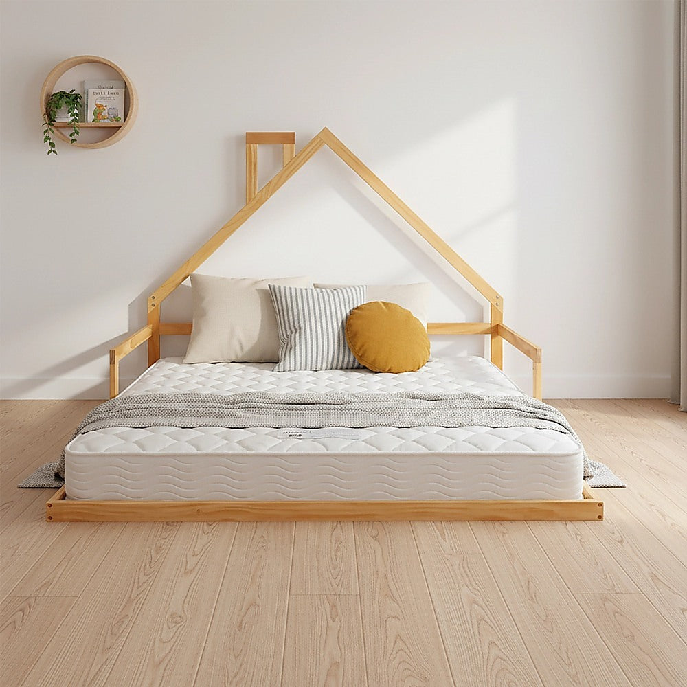 Pine Wood Floor Bed House Frame for Kids and Toddlers V63-849591