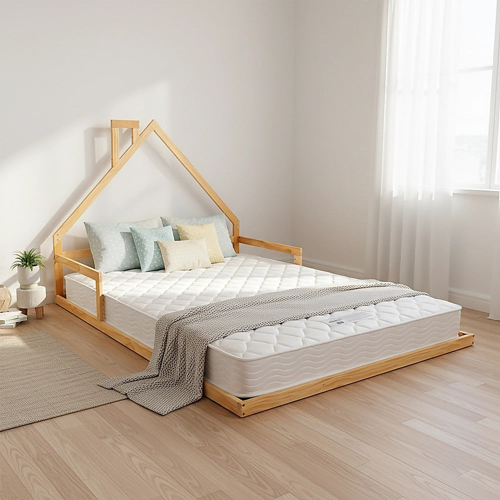 Pine Wood Floor Bed House Frame for Kids and Toddlers V63-849591