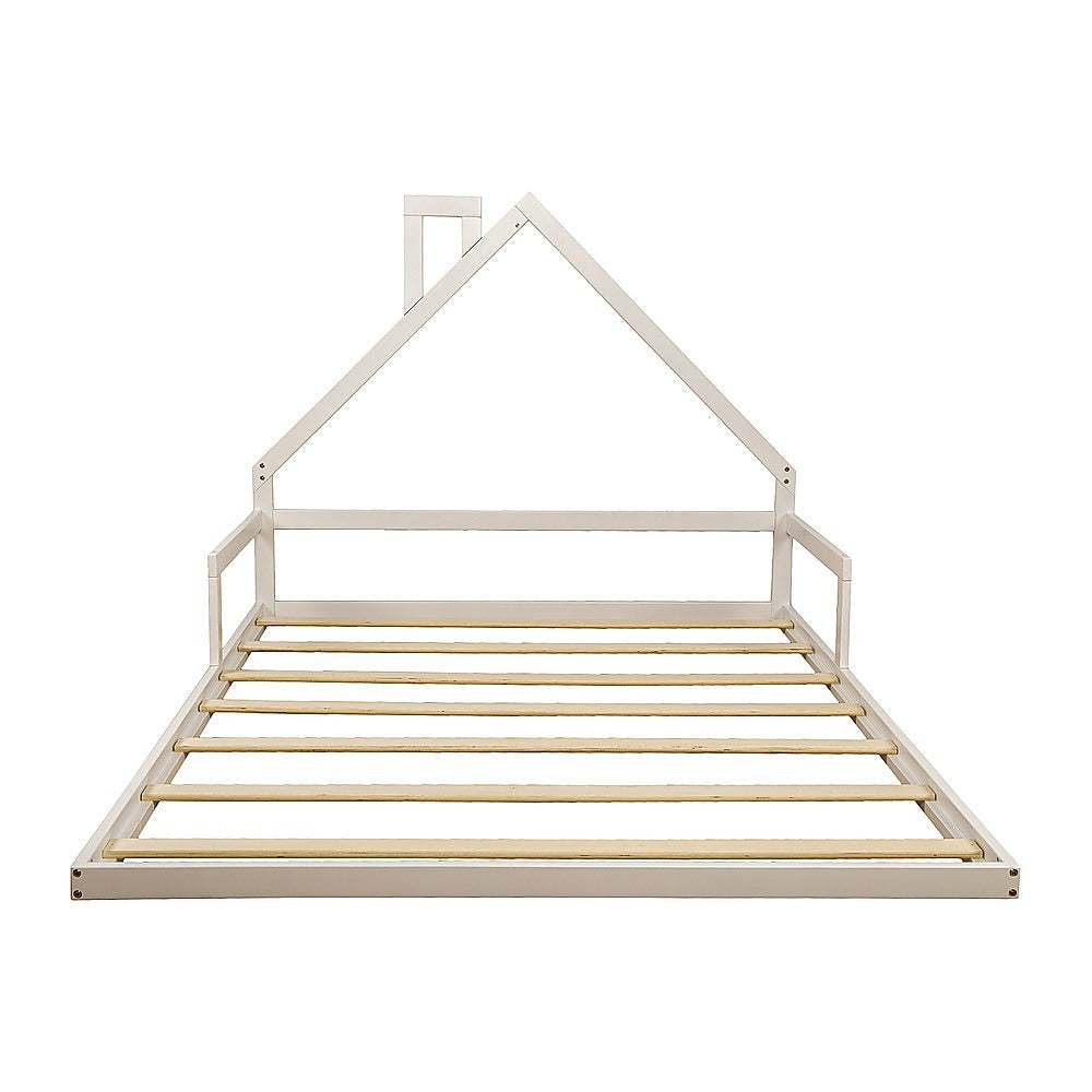 Pine Wood Floor Bed House Frame for Kids and Toddlers V63-849601