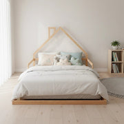 Pine Wood Floor Bed House Frame for Kids and Toddlers