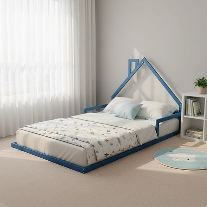 Pine Wood Floor Bed House Frame for Kids and Toddlers V63-849611
