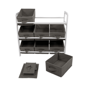 Kids Toy Box Storage Unit Drawers Childrens Bedroom Shelf Baby Nursery Furniture Grey V63-849661
