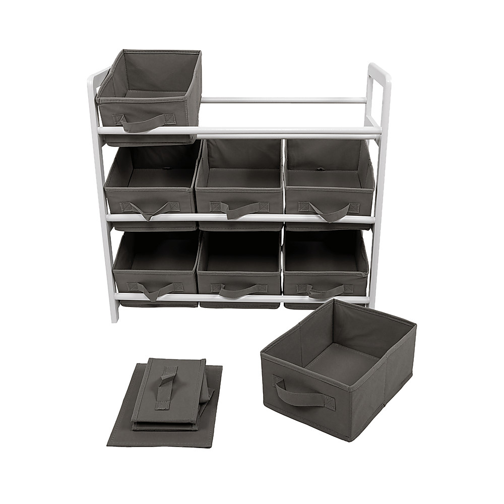 Kids Toy Box Storage Unit Drawers Childrens Bedroom Shelf Baby Nursery Furniture Grey V63-849661