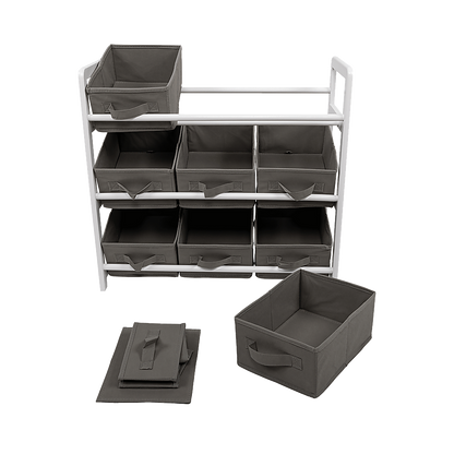 Kids Toy Box Storage Unit Drawers Childrens Bedroom Shelf Baby Nursery Furniture Grey V63-849661