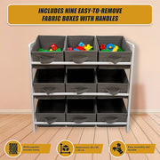 Kids Toy Box Storage Unit Drawers Childrens Bedroom Shelf Baby Nursery Furniture Grey V63-849661