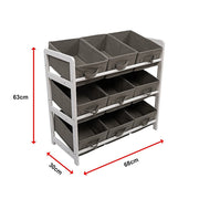 Kids Toy Box Storage Unit Drawers Childrens Bedroom Shelf Baby Nursery Furniture Grey V63-849661