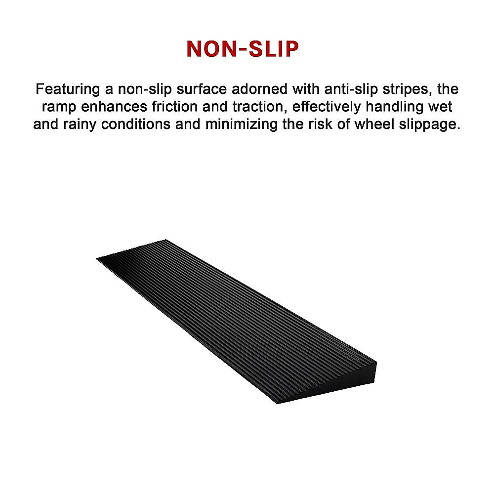 Cuttable Threshold Ramp Rubber Wheelchair Ramp Solid 4 cm Rise 90 cm Wide V63-849671