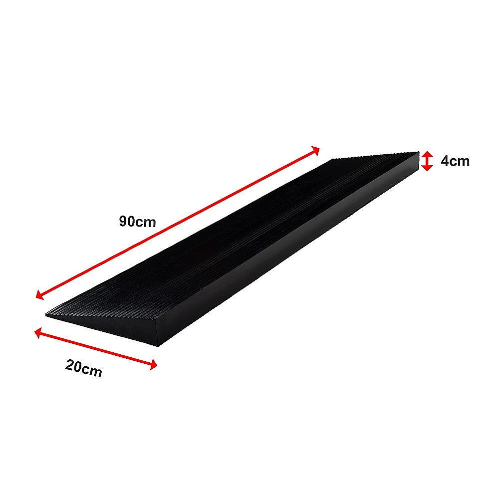 Cuttable Threshold Ramp Rubber Wheelchair Ramp Solid 4 cm Rise 90 cm Wide V63-849671