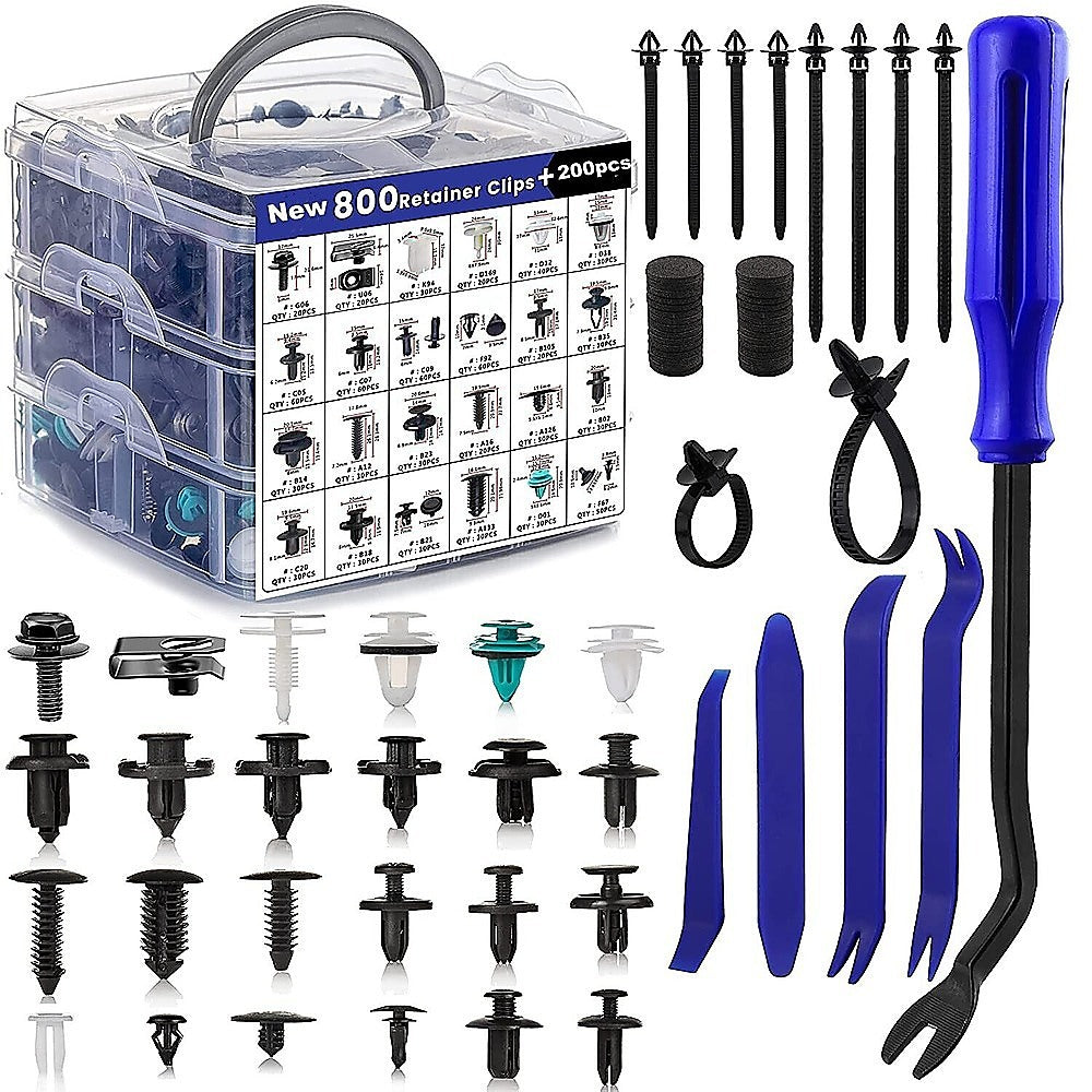 1000PCS Car Retainer Clips Auto Fasteners Push Trim Clips Pin Rivet Bumper Kit V63-850201