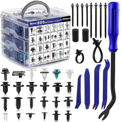 1000PCS Car Retainer Clips Auto Fasteners Push Trim Clips Pin Rivet Bumper Kit V63-850201